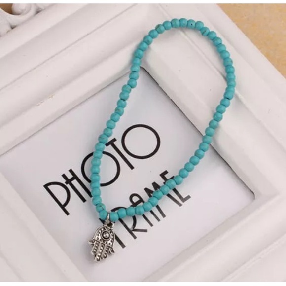 Hamsa Turquoise Anklet or Bracelet - Picture 4 of 4